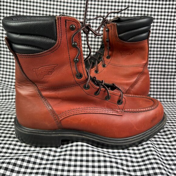 Red Wing SuperSole Men's 8-inch Soft Toe Moc Boot Red Brown Leather Size 11.5 - Picture 1 of 6